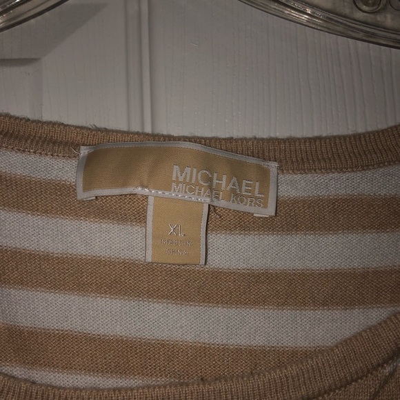 Michael Kors tan stripped sweater - Picture 2 of 2